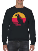 Retro Sunset Parrot Silhouette Men's Sweatshirt