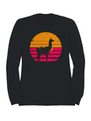 Retro Llama Sunset Silhouette Men's Sweatshirt