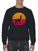 Retro Llama Sunset Silhouette Men's Sweatshirt