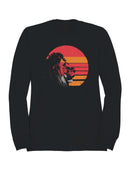 Retro Sunset Lion Silhouette Art Men's Sweatshirt