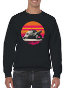 Retro Sunset Tortoise Art Men's Sweatshirt