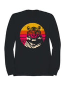 Retro Sunset Tiger Print Art Men's Sweatshirt