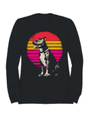 Retro Sunset Dog Art Men's Sweatshirt