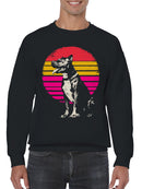 Retro Sunset Dog Art Men's Sweatshirt