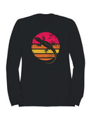 Retro Sunset Gecko Silhouette Men's Sweatshirt