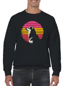 Retro Husky Sunset Vibes Men's Sweatshirt
