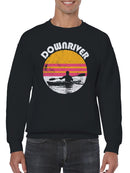 Retro Downriver Kayaking Design Men's Sweatshirt