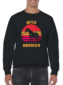 Wild America Retro Horse Design Men's Sweatshirt