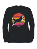 Retro Sunburst Husky Design Men's Sweatshirt