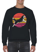 Retro Sunburst Husky Design Men's Sweatshirt