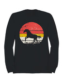 Retro Sunset Running Horse Silhouette Men's Sweatshirt