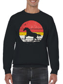 Retro Sunset Running Horse Silhouette Men's Sweatshirt