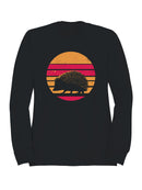 Retro Sunset Hedgehog Silhouette Men's Sweatshirt