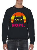 Retro Cat Nope Sunset Design Men's Sweatshirt