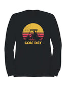 Retro Sunset Golf Cart Silhouette Men's Sweatshirt