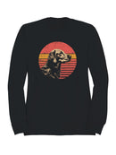 Retro Dog Sunset Illustration Men's Sweatshirt