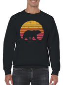 Vintage Sunset Bear Silhouette Men's Sweatshirt