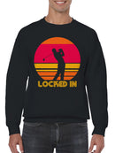 Locked In Golf Sunset Silhouette Men's Sweatshirt