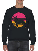 Retro French Bulldog Sunset Men's Sweatshirt