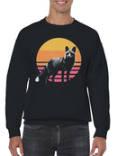 Retro Sunset Fox Art Men's Sweatshirt