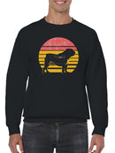 Retro Bulldog Silhouette Art Men's Sweatshirt