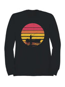 Vintage Sunset Fishing Art Men's Sweatshirt