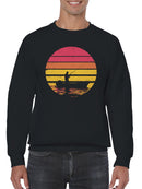 Vintage Sunset Fishing Art Men's Sweatshirt