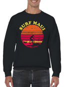 Vintage Surf Maui Sunset Scene Men's Sweatshirt