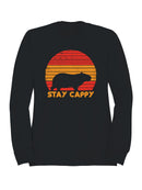 Retro Capybara Sunset Graphic Men's Sweatshirt