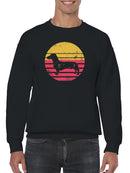 Retro Dachshund Silhouette Art Men's Sweatshirt