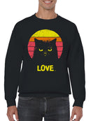 Retro Grumpy Cat Love Sunset Men's Sweatshirt