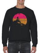 Mountain Biking Retro Sunset Men's Sweatshirt