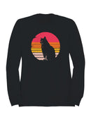 Vintage Sunset Cat Silhouette Men's Sweatshirt