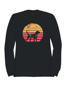 Retro Sunset Dog Silhouette Men's Sweatshirt