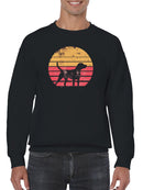 Retro Sunset Dog Silhouette Men's Sweatshirt