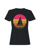 Vintage Sunset Sailboat Silhouette Women's T-shirt