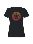 Vintage Retro Turtle Sunset Art Women's T-shirt