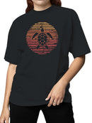Vintage Retro Turtle Sunset Art Women's T-shirt