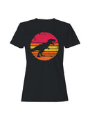 Retro Dinosaur Sunset Silhouette Women's T-shirt