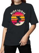 Retro Snowboarder Ride Loose Women's T-shirt