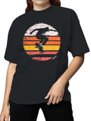 Vintage Sunset Skateboarding Silhouette Women's T-shirt