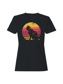 Retro Sunset Cat Silhouette Art Women's T-shirt
