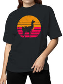 Retro Llama Sunset Silhouette Women's T-shirt