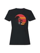 Retro Sunset Lion Silhouette Art Women's T-shirt