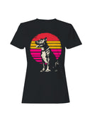 Retro Sunset Dog Art Women's T-shirt