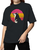 Retro Husky Sunset Vibes Women's T-shirt