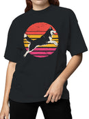 Retro Sunburst Husky Design Women's T-shirt