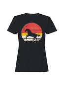 Retro Sunset Running Horse Silhouette Women's T-shirt