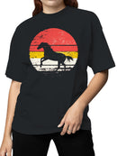 Retro Sunset Running Horse Silhouette Women's T-shirt