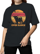 Vintage Open Range Sunset Design Women's T-shirt